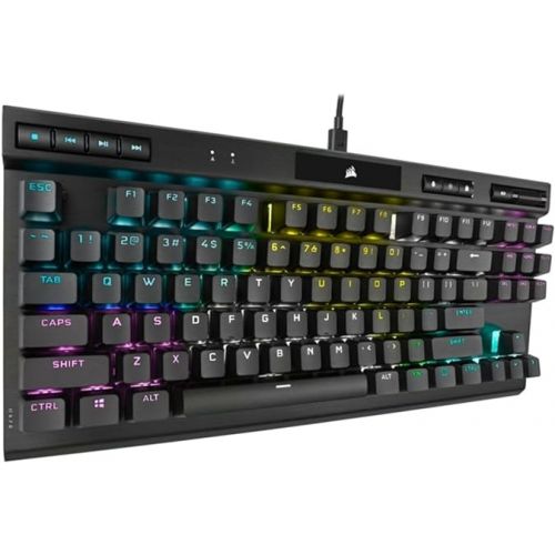 커세어 CORSAIR K70 RGB Tenkeyless Mechanical Gaming Keyboard - CHERRY MX SPEED Switches, Aluminum Frame, Per-Key RGB Backlighting, Detachable USB-C Cable