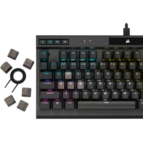 커세어 CORSAIR K70 RGB Tenkeyless Mechanical Gaming Keyboard - CHERRY MX SPEED Switches, Aluminum Frame, Per-Key RGB Backlighting, Detachable USB-C Cable