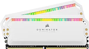 Corsair Dominator Platinum RGB DDR4 32GB (2x16GB) 3600MHz C18 Desktop Memory (12 Ultra-Bright CAPELLIX RGB LEDs, Patented DHX Cooling, Wide Compatibility, Intel XMP 2.0) White