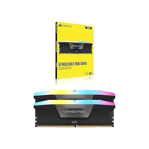 커세어 CORSAIR VENGEANCE RGB DDR5 RAM 32GB (2x16GB) 6000MHz CL36 Intel XMP iCUE Compatible Computer Memory - Black (CMH32GX5M2D6000C36)