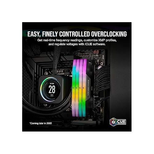 커세어 CORSAIR VENGEANCE RGB DDR5 RAM 32GB (2x16GB) 6000MHz CL36 Intel XMP iCUE Compatible Computer Memory - Black (CMH32GX5M2D6000C36)