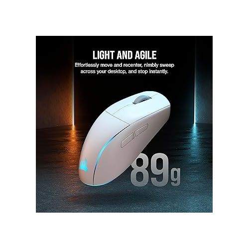 커세어 Corsair M75 Wireless RGB Lightweight FPS Gaming Mouse - 26,000 DPI - Swappable Side Buttons - iCUE Compatible - PC - White