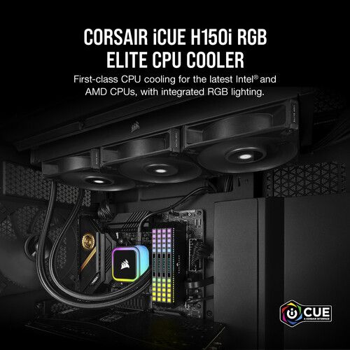 커세어 Corsair iCue H150i RGB ELITE 360mm Liquid CPU Cooler