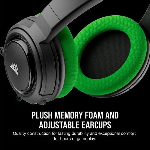 커세어 Corsair HS35 - Stereo Gaming Headset - Memory Foam Earcups - Discord Certified- Works with PC, Xbox Series X, Xbox Series S, Xbox One, PS5, PS4, Nintendo Switch, and Mobile - Green