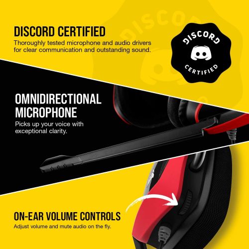 커세어 Corsair VOID Elite Surround Premium Gaming Headset with 7.1 Surround Sound - Works with Xbox Series X, Xbox Series S, Playstation 5 - Cherry