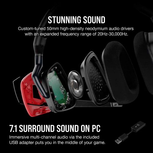 커세어 Corsair VOID Elite Surround Premium Gaming Headset with 7.1 Surround Sound - Works with Xbox Series X, Xbox Series S, Playstation 5 - Cherry