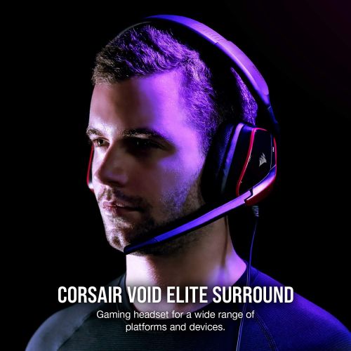 커세어 Corsair VOID Elite Surround Premium Gaming Headset with 7.1 Surround Sound - Works with Xbox Series X, Xbox Series S, Playstation 5 - Cherry