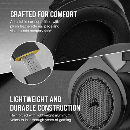 커세어 Corsair HS70 BLUETOOTH Wired Gaming Headset with Bluetooth (Wired Compatibility with Xbox/PlayStation and Wireless Bluetooth with PC/Switch/iOS/Android, Up to 30 Hours of Battery L