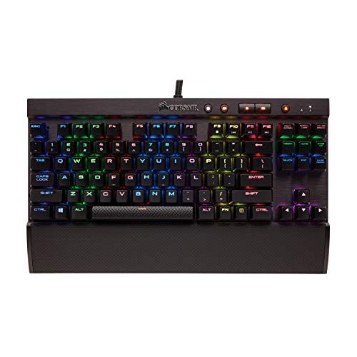 커세어 Corsair K65 LUX RGB Compact Mechanical Keyboard - USB Passthrough & Media Controls - Linear & Quiet - Cherry MX Red - RGB LED Backlit