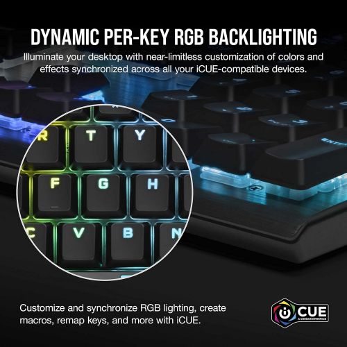 커세어 Corsair K60 RGB Pro Low Profile Mechanical Gaming Keyboard - Cherry MX Low Profile Speed Mechanical Keyswitches ? Slim and Streamlined Durable Aluminum Frame - Customizable Per-Key