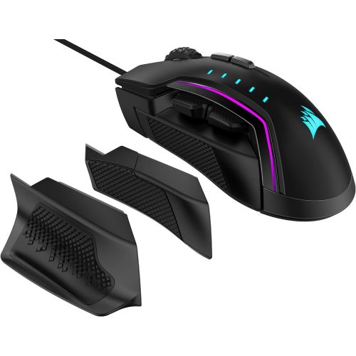 커세어 Corsair Glaive PRO - RGB Gaming Mouse - Comfortable & Ergonomic - Interchangeable Grips - 18,000 DPI Optical Sensor - Black