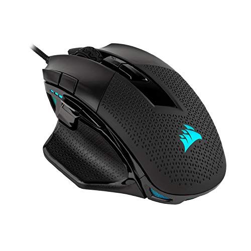 커세어 Corsair Nightsword RGB - Comfort Performance Tunable FPS/MOBA Optical Ergonomic Gaming Mouse with Backlit RGB LED, 18000 DPI, Black