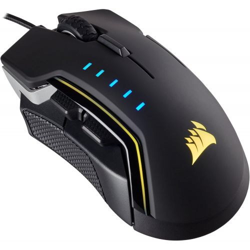 커세어 CORSAIR Glaive - RGB Gaming Mouse - Comfortable & Ergonomic - Interchangeable Grips - 16000 DPI Optical Sensor - Aluminum