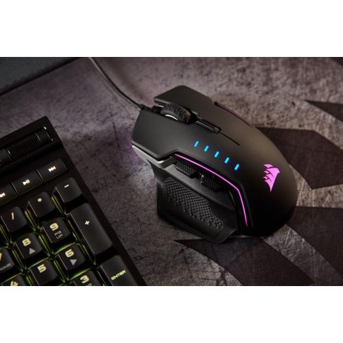 커세어 CORSAIR Glaive - RGB Gaming Mouse - Comfortable & Ergonomic - Interchangeable Grips - 16000 DPI Optical Sensor - Aluminum