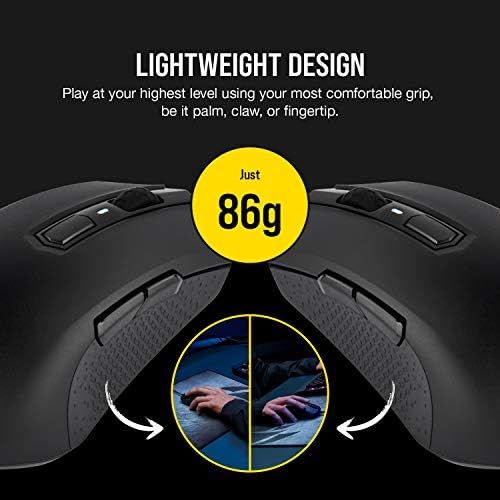 커세어 Corsair M55 RGB Pro Wired Ambidextrous Multi-Grip Gaming Mouse - 12,400 DPI Adjustable Sensor - 8 Programmable Buttons - Black