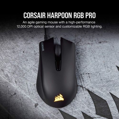 커세어 Corsair Harpoon Pro - RGB Gaming Mouse - Lightweight Design - 12,000 DPI Optical Sensor, Wired Pro