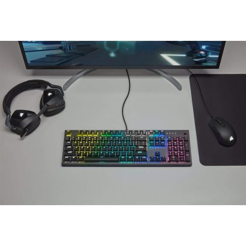 커세어 Corsair K60 RGB Pro Low Profile Mechanical Gaming Keyboard - Cherry MX Low Profile Speed Mechanical Keyswitches ? Slim and Streamlined Durable Aluminum Frame - Customizable Per-Key