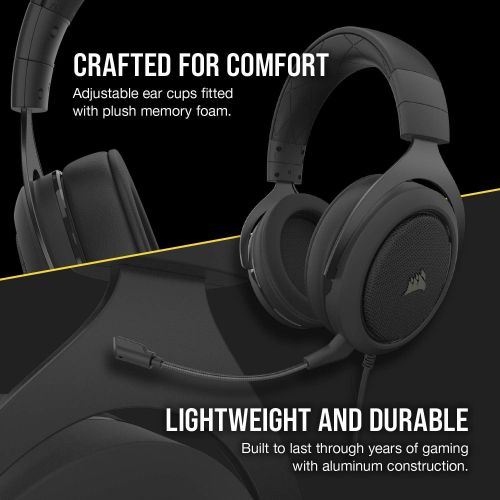 커세어 Corsair HS50 Pro - Stereo Gaming Headset - Discord Certified Headphones - Works with PC, Mac, Xbox One, PS4, Nintendo Switch, iOS and Android  Carbon