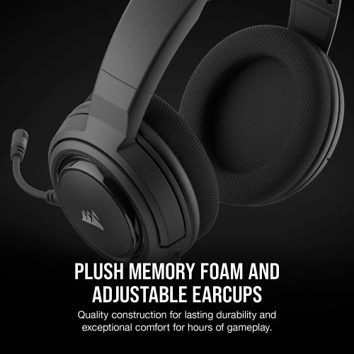 커세어 Corsair HS45-7.1 Virtual Surround Sound PC Gaming Headset w/USB DAC - Memory Foam Earcups - Carbon