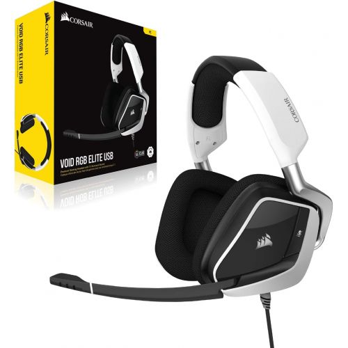 커세어 Corsair Void RGB Elite USB Premium Gaming Headset with 7.1 Surround Sound, White