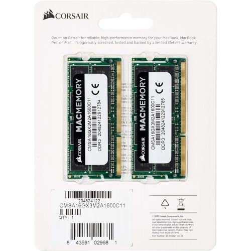 커세어 Corsair Apple Certified 16 GB (2x8 GB) DDR3 1600MHz (PC3 12800) Laptop Memory 1.35V