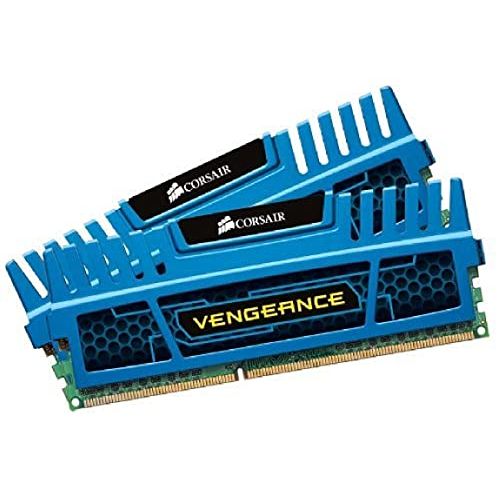 커세어 CORSAIR Vengeance 8GB (2 x 4GB) 240-Pin DDR3 SDRAM DDR3 1600 (PC3 12800) Desktop Memory Model CMZ8GX3M2A1600C9B,Blue