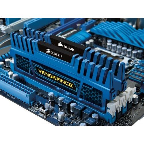 커세어 CORSAIR Vengeance 8GB (2 x 4GB) 240-Pin DDR3 SDRAM DDR3 1600 (PC3 12800) Desktop Memory Model CMZ8GX3M2A1600C9B,Blue