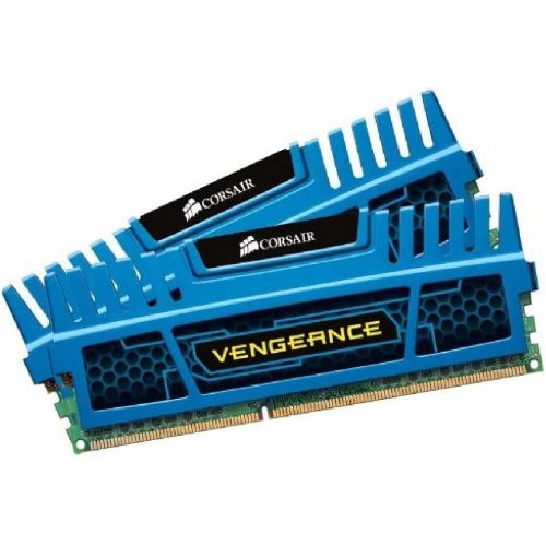 커세어 CORSAIR Vengeance 8GB (2 x 4GB) 240-Pin DDR3 SDRAM DDR3 1600 (PC3 12800) Desktop Memory Model CMZ8GX3M2A1600C9B,Blue