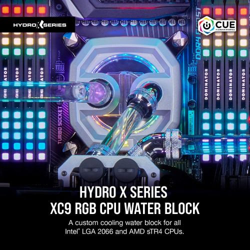 커세어 CORSAIR Hydro X Series,XC9 RGB CPU Water Block,16 Individually-addressable RGB LEDs,Software-Enabled,2066/sTR4