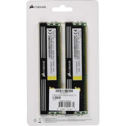 커세어 Corsair 16GB XMS3 (2x 8GB) DDR3 SDRAM 1600MHz 240-Pin 16 Dual Channel Kit DDR3 1600 (PC3 12800) CMX16GX3M2A1600C11