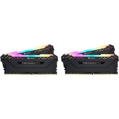 커세어 Corsair CMW64GX4M4C3000C15 Vengeance RGB Pro 64GB (4x16GB) DDR4 3000 (PC4-24000) C15 Desktop Memory Black