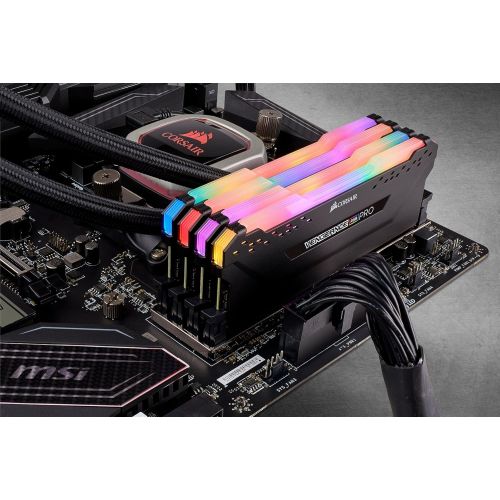 커세어 Corsair CMW64GX4M4C3000C15 Vengeance RGB Pro 64GB (4x16GB) DDR4 3000 (PC4-24000) C15 Desktop Memory Black