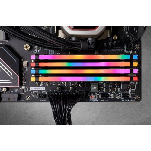 커세어 Corsair CMW64GX4M4C3000C15 Vengeance RGB Pro 64GB (4x16GB) DDR4 3000 (PC4-24000) C15 Desktop Memory Black