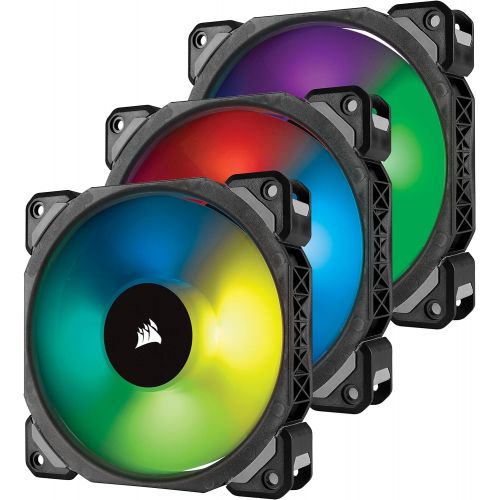 커세어 Corsair ML120 PRO 120mm Premium Magnetic Levitation RGB LED PWM Fan with Lighting Node 3 Pack (CO-9050076-WW)