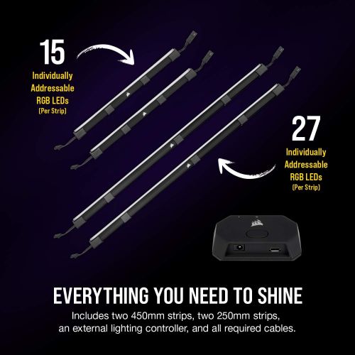 커세어 Corsair Icue LS100 Smart Lighting Strip Starter Kit, CD-9010001-NA