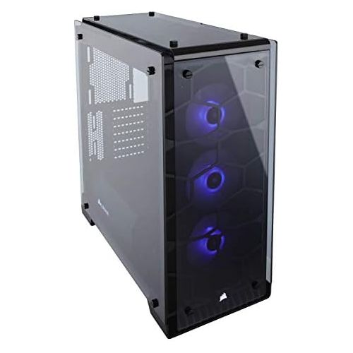 커세어 Corsair Crystal 570X RGB Mid-Tower Case, 3 RGB Fans, Tempered Glass - Black - CC-9011098-WW