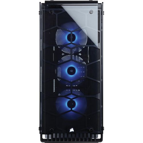 커세어 Corsair Crystal 570X RGB Mid-Tower Case, 3 RGB Fans, Tempered Glass - Black - CC-9011098-WW