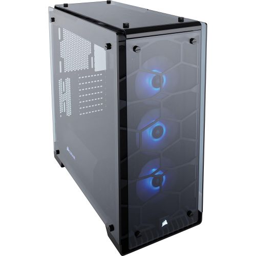 커세어 Corsair Crystal 570X RGB Mid-Tower Case, 3 RGB Fans, Tempered Glass - Black - CC-9011098-WW