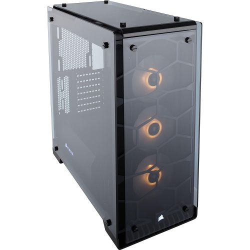 커세어 Corsair Crystal 570X RGB Mid-Tower Case, 3 RGB Fans, Tempered Glass - Black - CC-9011098-WW