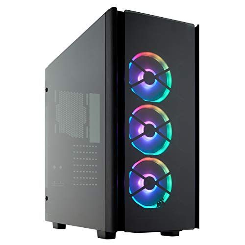 커세어 CORSAIR OBSIDIAN 500D RGB SE Mid-Tower Case, 3 RGB Fans, Smoked Tempered Glass, Aluminum Trim - Integrated COMMANDER PRO fan and lighting controller