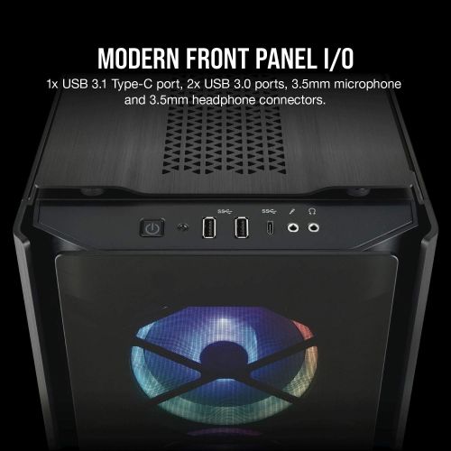 커세어 CORSAIR OBSIDIAN 500D RGB SE Mid-Tower Case, 3 RGB Fans, Smoked Tempered Glass, Aluminum Trim - Integrated COMMANDER PRO fan and lighting controller