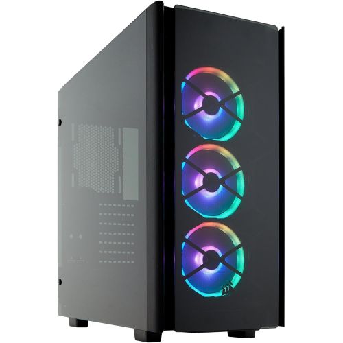 커세어 CORSAIR OBSIDIAN 500D RGB SE Mid-Tower Case, 3 RGB Fans, Smoked Tempered Glass, Aluminum Trim - Integrated COMMANDER PRO fan and lighting controller