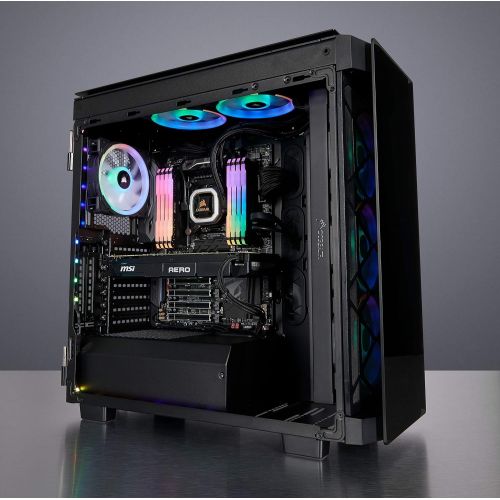 커세어 CORSAIR OBSIDIAN 500D RGB SE Mid-Tower Case, 3 RGB Fans, Smoked Tempered Glass, Aluminum Trim - Integrated COMMANDER PRO fan and lighting controller