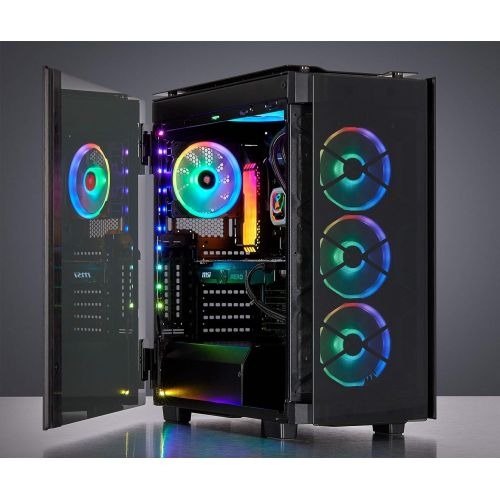 커세어 CORSAIR OBSIDIAN 500D RGB SE Mid-Tower Case, 3 RGB Fans, Smoked Tempered Glass, Aluminum Trim - Integrated COMMANDER PRO fan and lighting controller