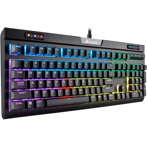 커세어 CORSAIR Strafe RGB MK.2 Mechanical Gaming Keyboard - USB Passthrough - Linear and Quiet - Cherry MX Red Switch - RGB LED Backlit