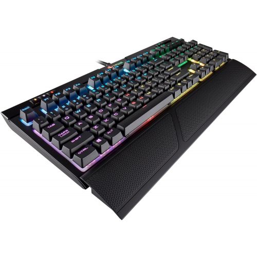 커세어 CORSAIR Strafe RGB MK.2 Mechanical Gaming Keyboard - USB Passthrough - Linear and Quiet - Cherry MX Red Switch - RGB LED Backlit