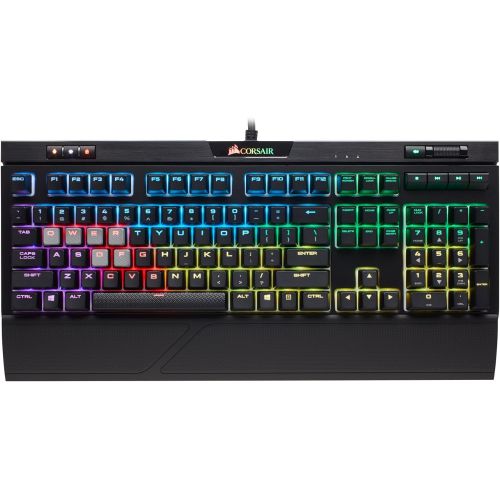 커세어 CORSAIR Strafe RGB MK.2 Mechanical Gaming Keyboard - USB Passthrough - Linear and Quiet - Cherry MX Red Switch - RGB LED Backlit