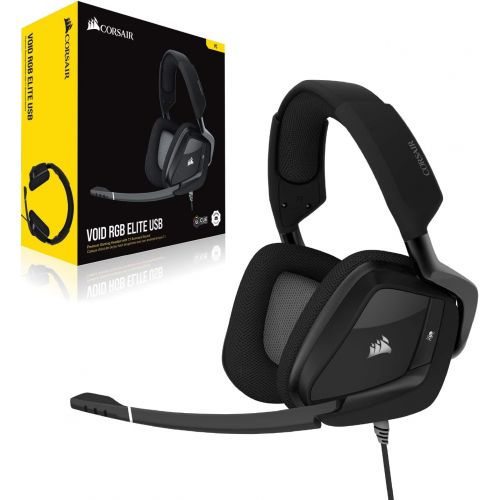 커세어 Corsair Void RGB Elite USB Premium Gaming Headset with 7.1 Surround Sound, Carbon