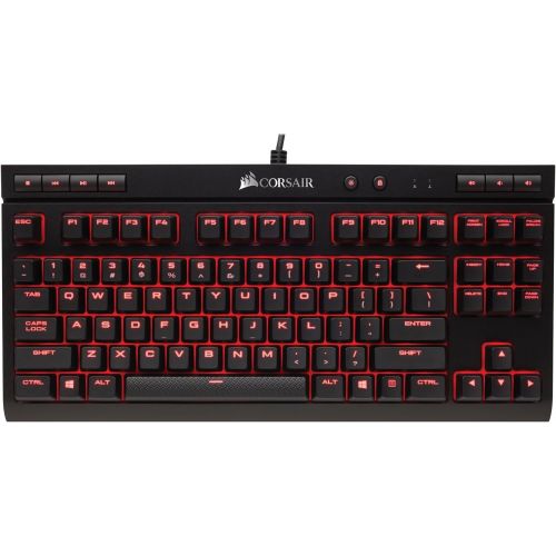 커세어 Corsair K63 Compact Mechanical Gaming Keyboard - Backlit Red LET - Linear & Quiet - Cherry MX Red
