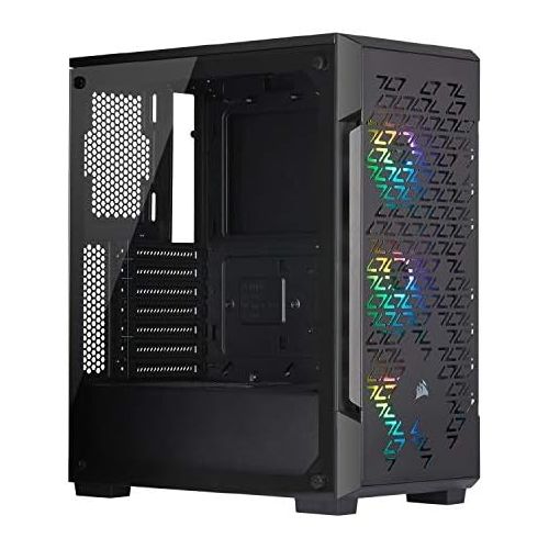 커세어 Corsair iCUE 220T RGB Airflow Tempered Glass Mid-Tower Smart Case, Black